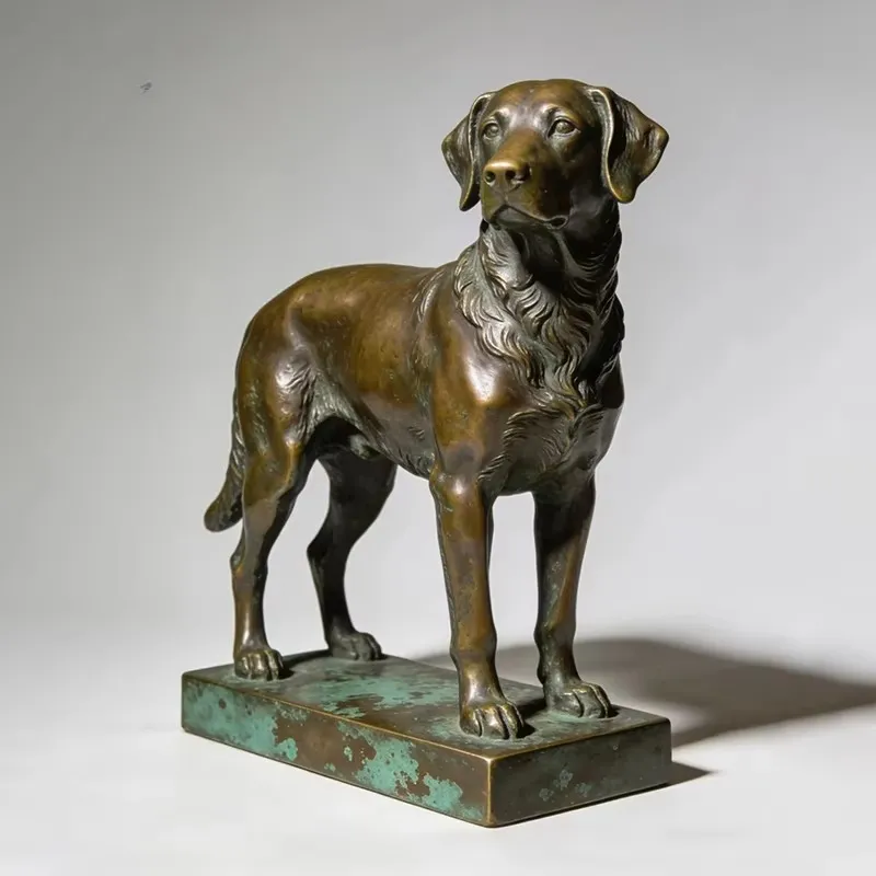 Outdoor Hunting Dog Statue - Cast Bronze Outdoor Hunting Dog Sculpture