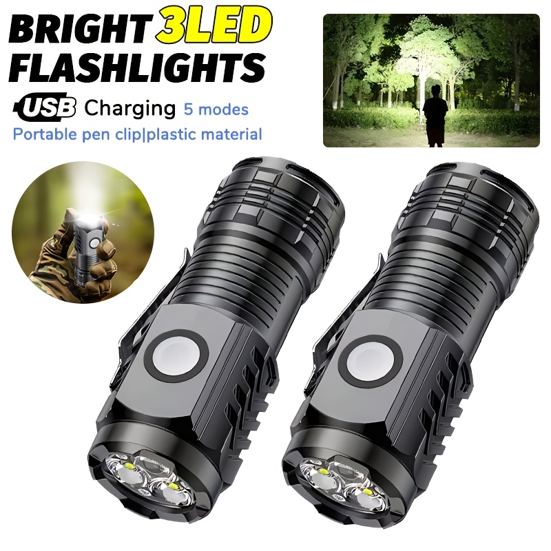 Tactical Flashlight Rechargeable - Portable Mini LED Handheld Flashlight Powerful