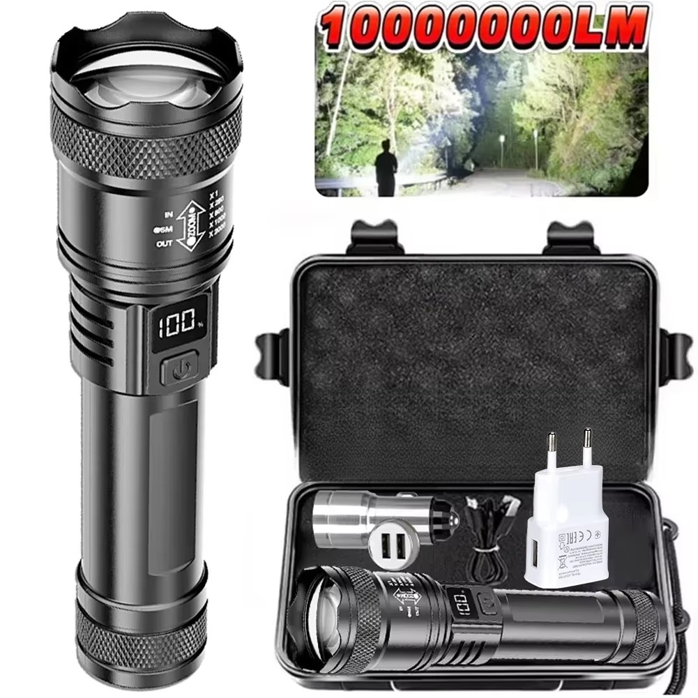 100000LM Super Bright Flashlig - Tactical Flashlight Rechargeable recension och pris
