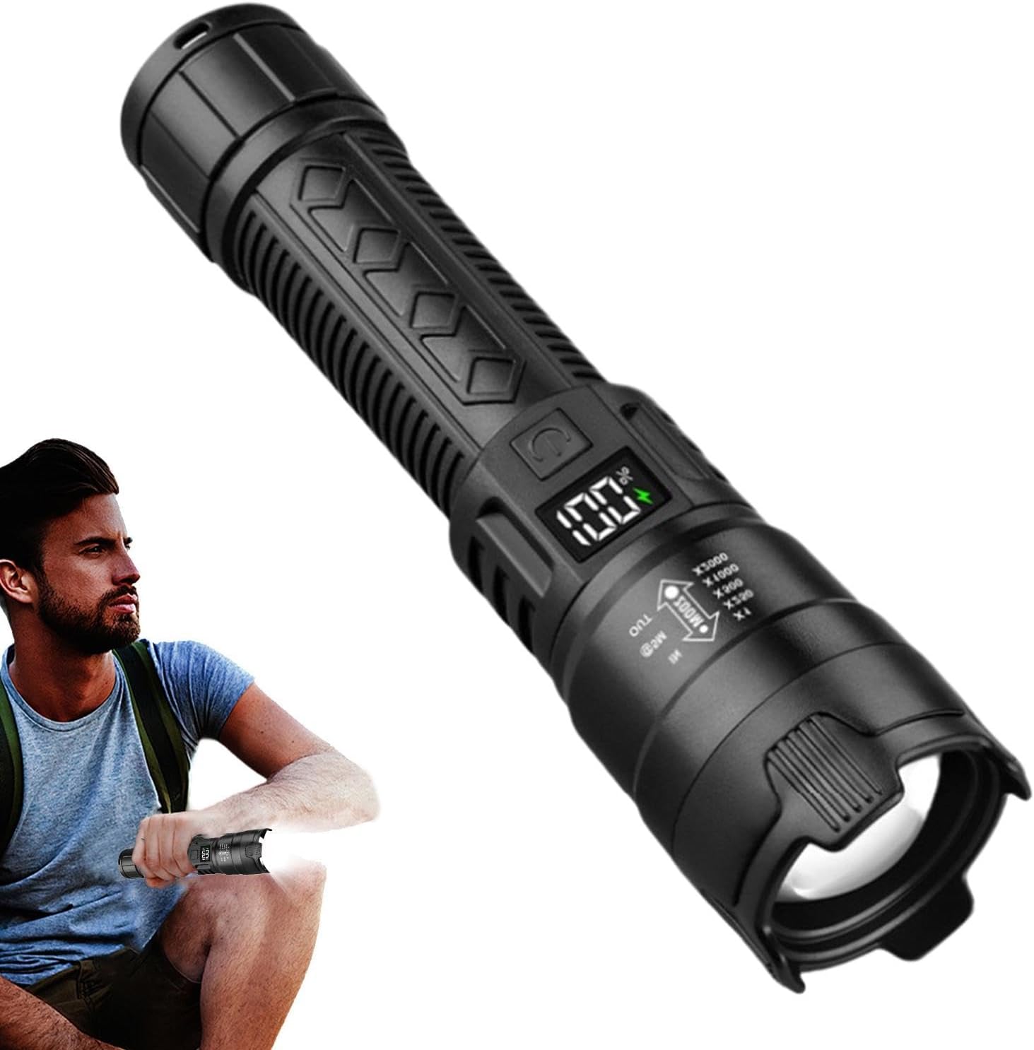 Tactical LED Flashlight 2000LM - Tactical Flashlight Rechargeable recension och pris