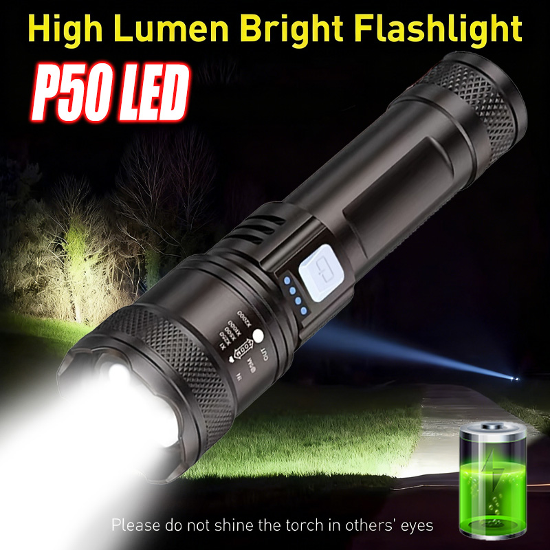High Power LED Flashlight,USB  - Tactical Flashlight Rechargeable recension och pris