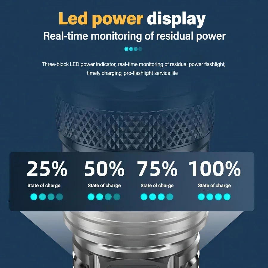 High Power LED Flashlight,USB  - Tactical Flashlight Rechargeable recension och pris