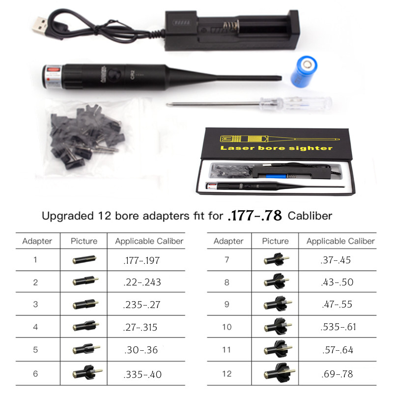 Bore Sight Kit 12Adpaters Lase - Laser Boresighter Kit recension och pris