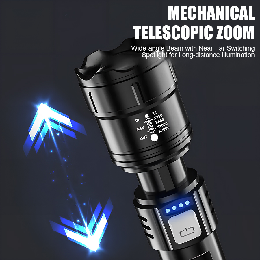 High Power P50 LED Flashlight  - Tactical Flashlight Rechargeable recension och pris