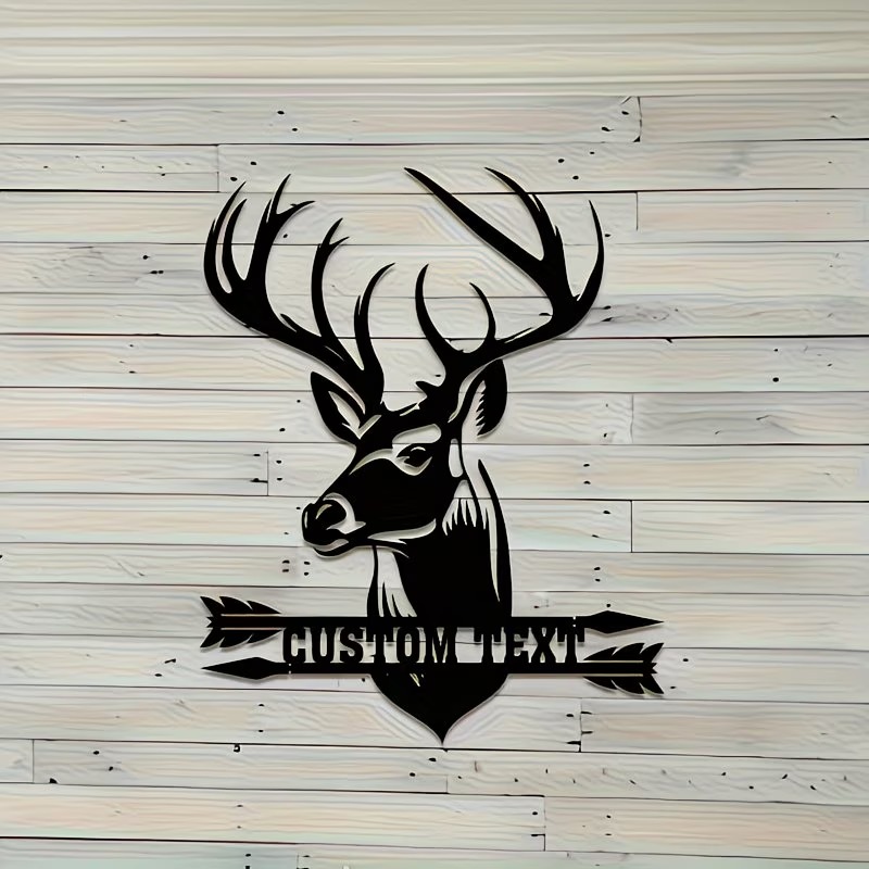 Custom Deer Head Metal Wall Ar - Hunting Outdoor Christmas Decorations recension och pris