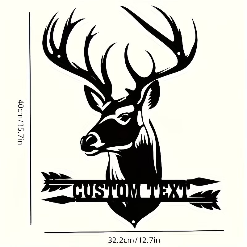 Custom Deer Head Metal Wall Ar - Hunting Outdoor Christmas Decorations recension och pris