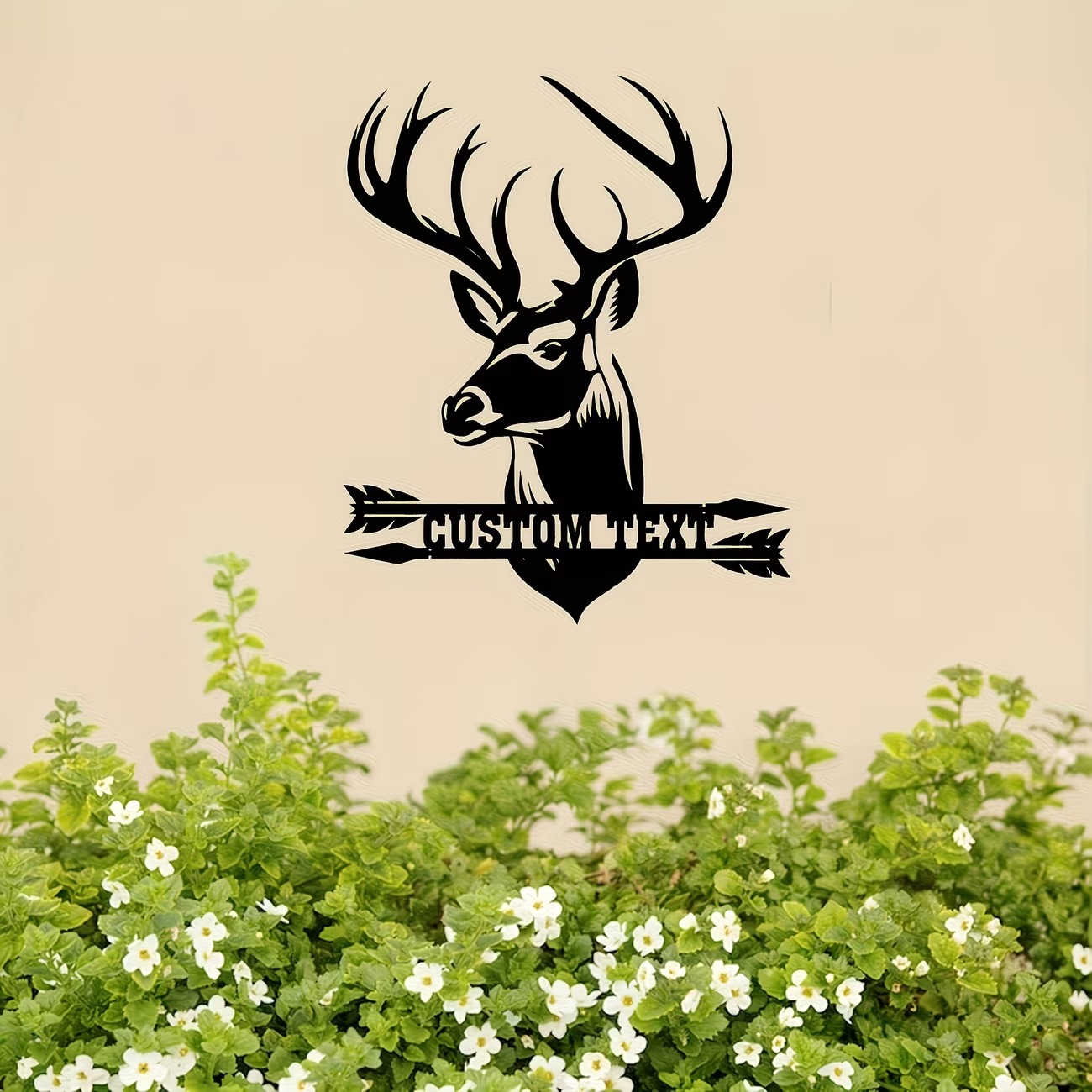 Custom Deer Head Metal Wall Ar - Hunting Outdoor Christmas Decorations recension och pris
