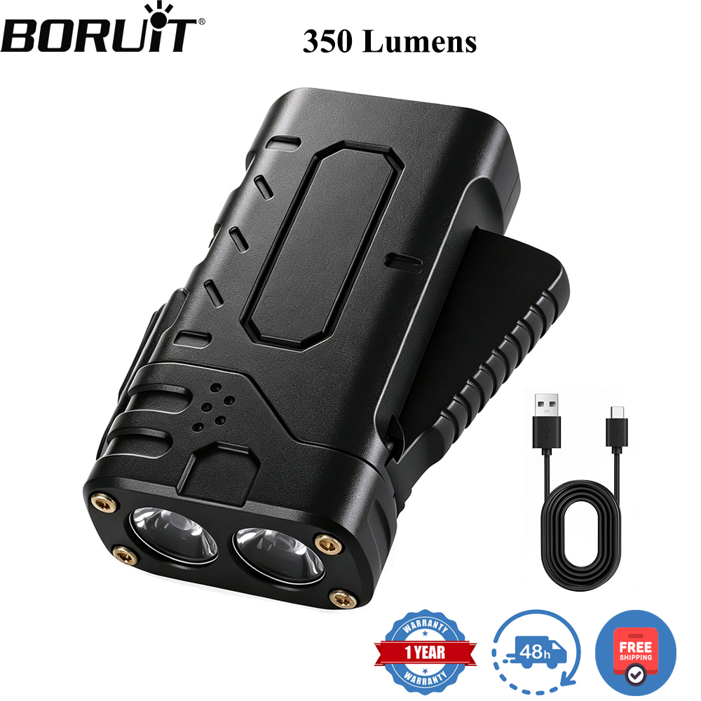 BORUIiT Hand Crank EDC LED Fla - Tactical Flashlight Rechargeable recension och pris
