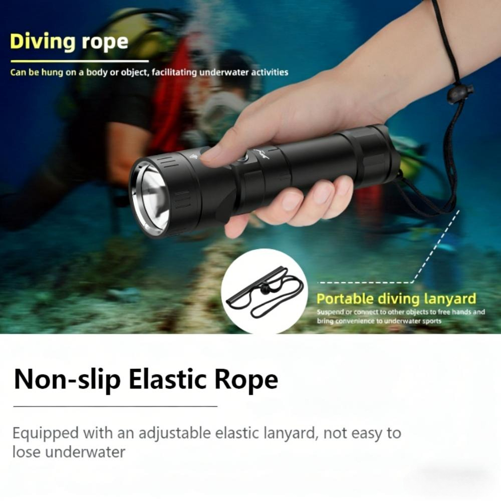 Powerful Diving Flashlight Wat - Tactical Flashlight Rechargeable recension och pris