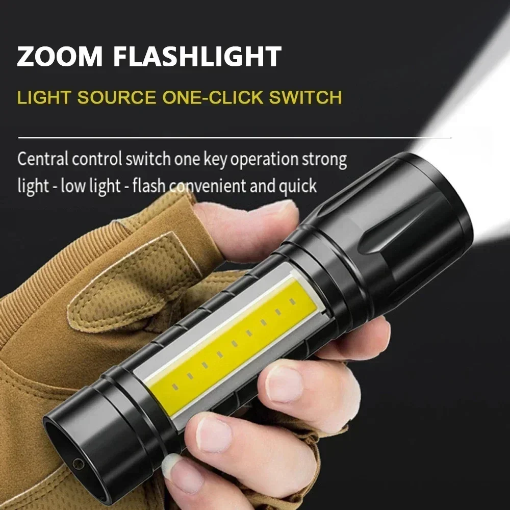 Portable COB+LED Camping Light - Tactical Flashlight Rechargeable recension och pris