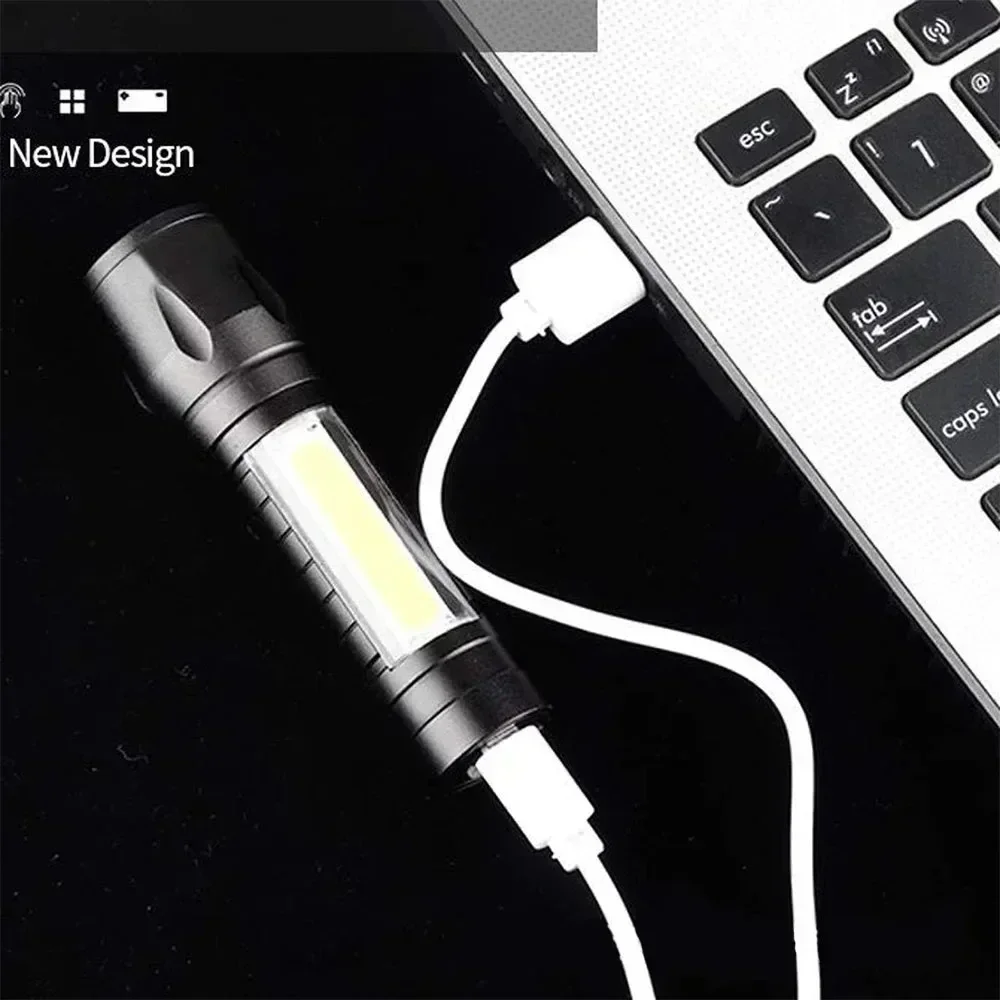 Portable COB+LED Camping Light - Tactical Flashlight Rechargeable recension och pris
