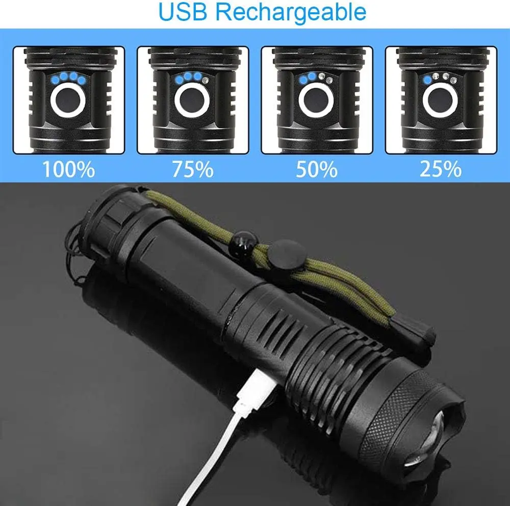 High Power LED Flashlight Rech - Tactical Flashlight Rechargeable recension och pris