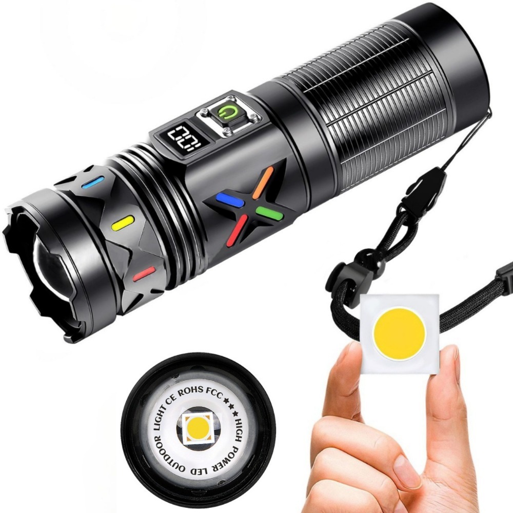 High Power LED Flashlight Tele - Tactical Flashlight Rechargeable recension och pris